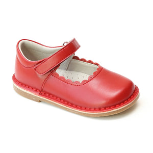 L'Amour Red Caitlin Scalloped Mary Jane