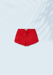 Mayoral Red Pom Pom Shorts