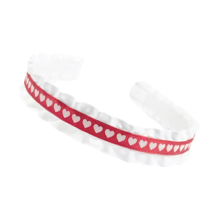 Lolo Red/White Hearts Ruffle Headband