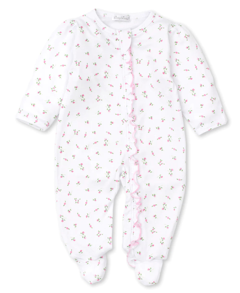 Kissy Kissy Garden Print Footie w/ Zip Ruffle