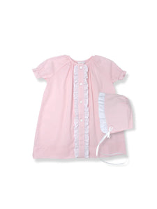 Lullaby Set Pink Ruffle Timeless Daygown/Hat