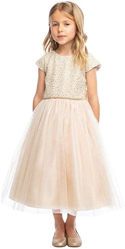 Sequin Diamond Knit w/Satin and Crystal Tuelle