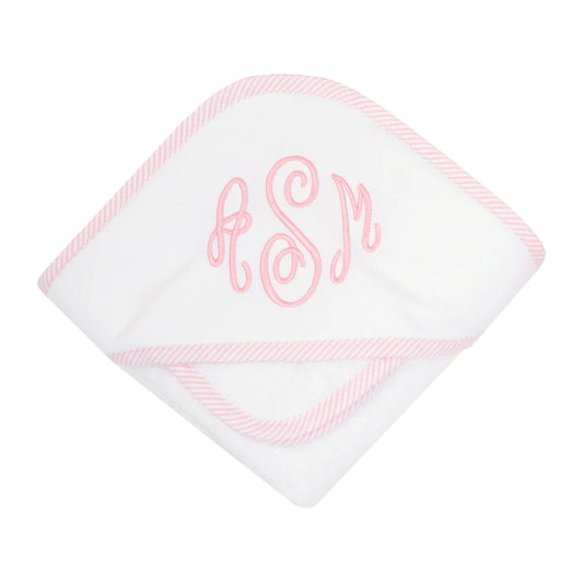 3 Marthas Pink Seersucker Striped Hooded Towel in Box