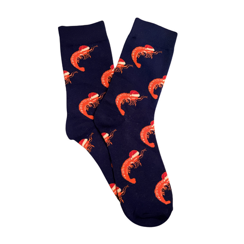 Whereable Art Santa Shrimp Socks
