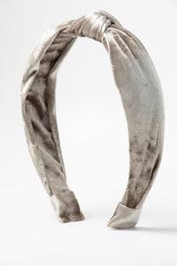 Azarahia Top Knot Headband-Crushed Silver Velvet