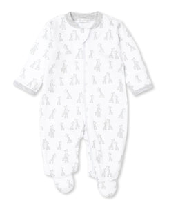 Kissy Kissy Silver Giraffe Grins Zip Footie