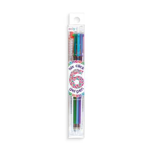 Six Click Colored Gel Pens