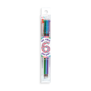 Six Click Colored Gel Pens