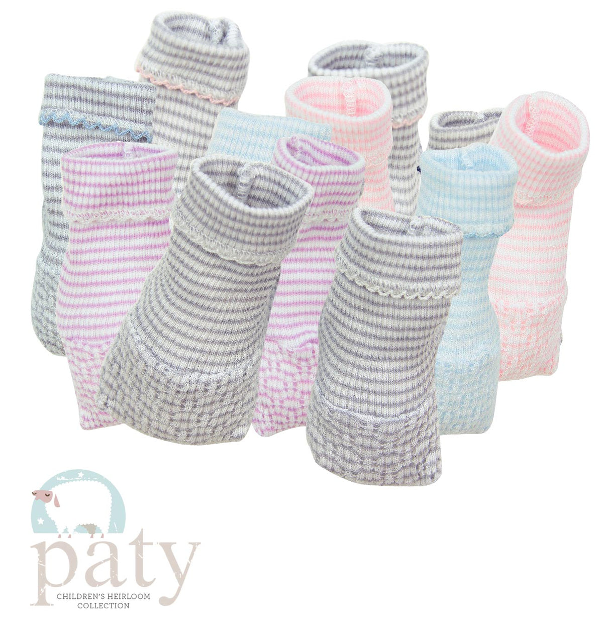 Paty Booties-Blue Stripe