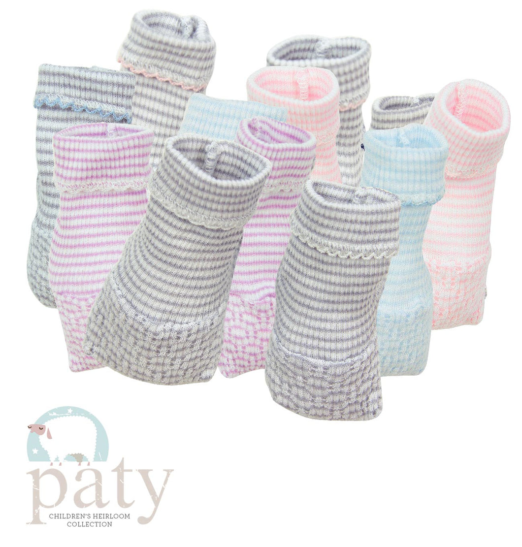 Paty Booties-Grey Stripe