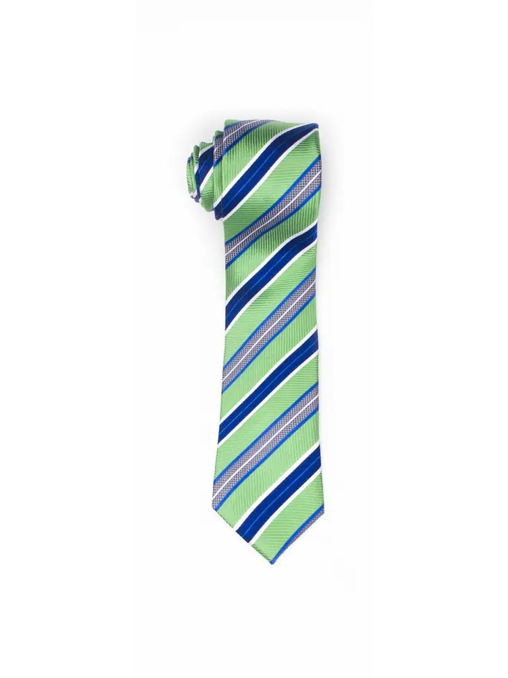 Isaac Mizrahi  Diagonal Stripe Lime/Royal Tie