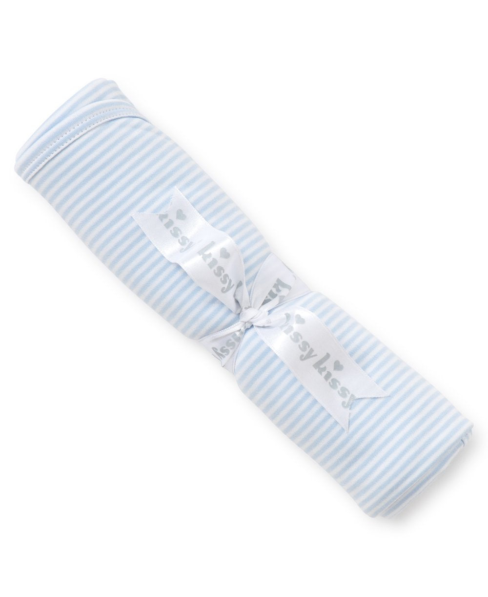 Kissy Kissy Striped Blanket Lt Blue