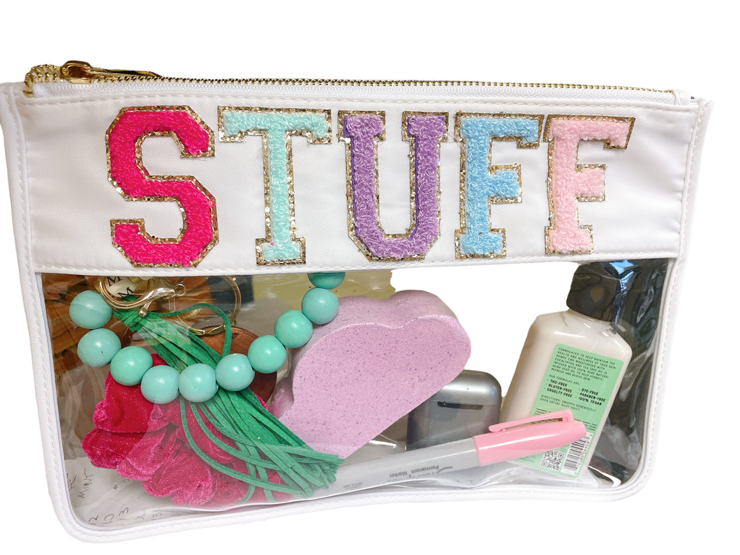 Chenille Letter Clear Pouch-STUFF