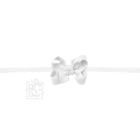 BC 2" White Grosgrain Bow Headband