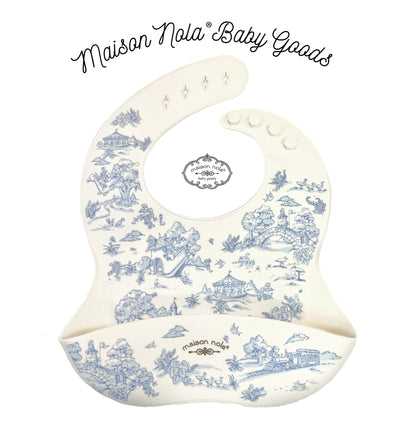 Maison Nola Toile Silicone Bib