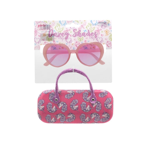 Girls Sunglasses with Unicorn Print Case
