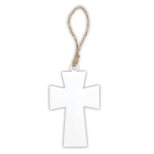 4" Enamel Wall Cross-White