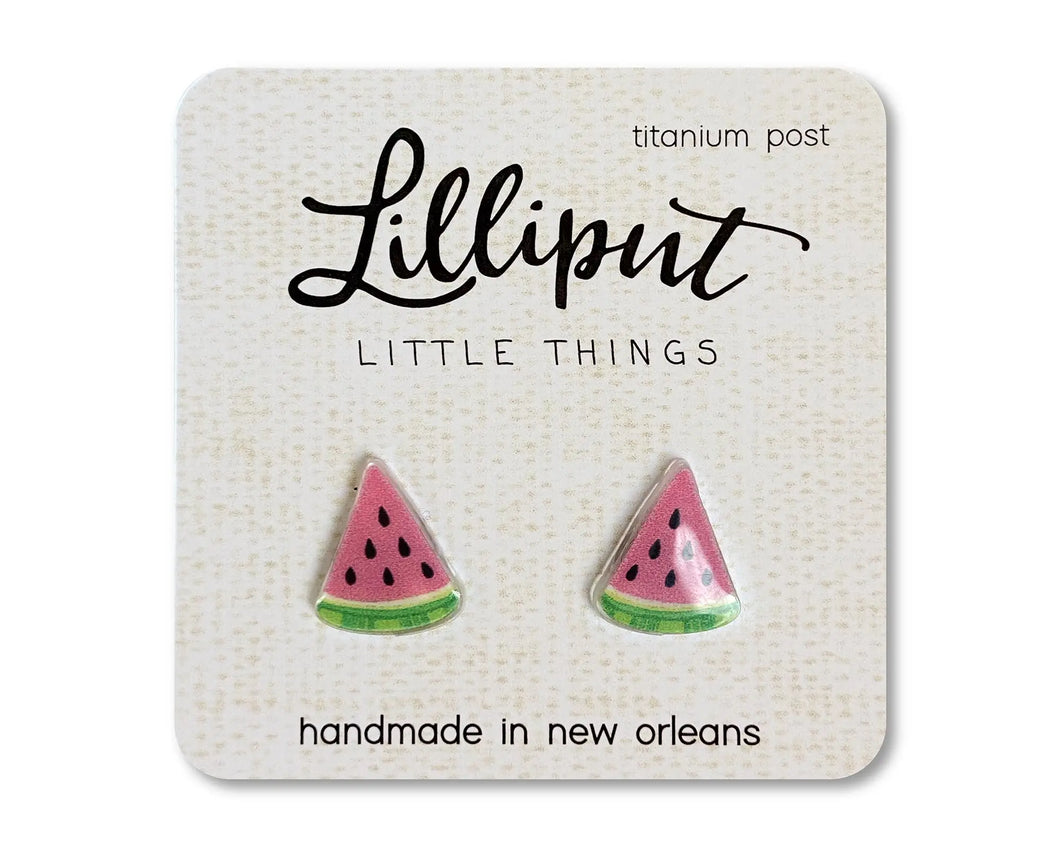 Lilliput Watermelon Fruit Earrings