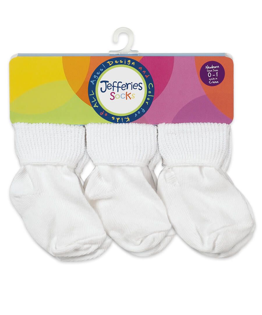 Jefferies 6pc Plain White Baby Sock