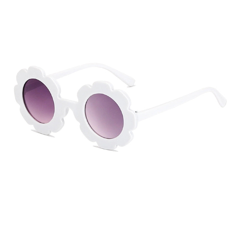 Girls White Sunflower Sunglasses