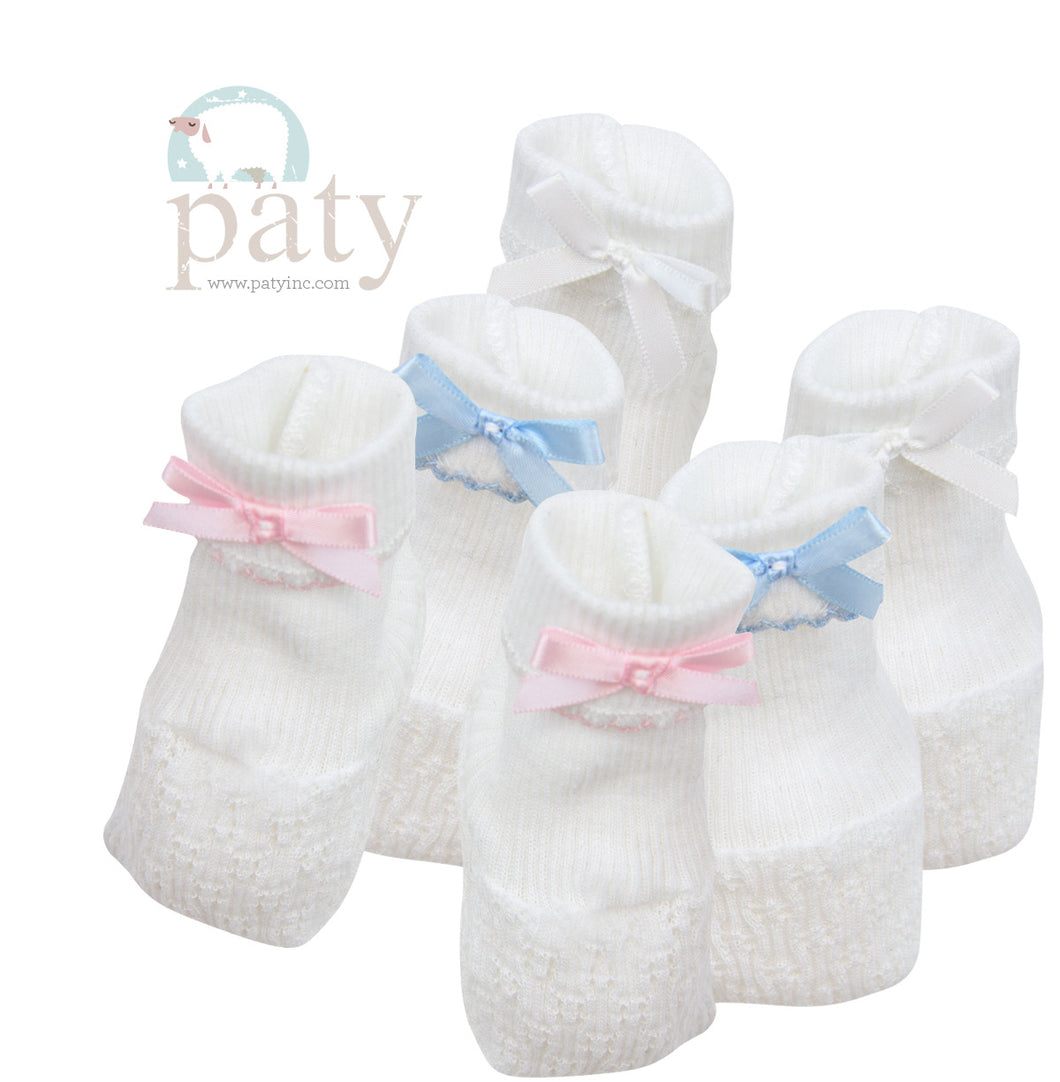 Paty Booties with Lavender Bow