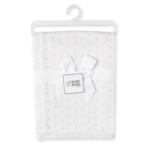 Rose Textiles White Pointelle Blanket