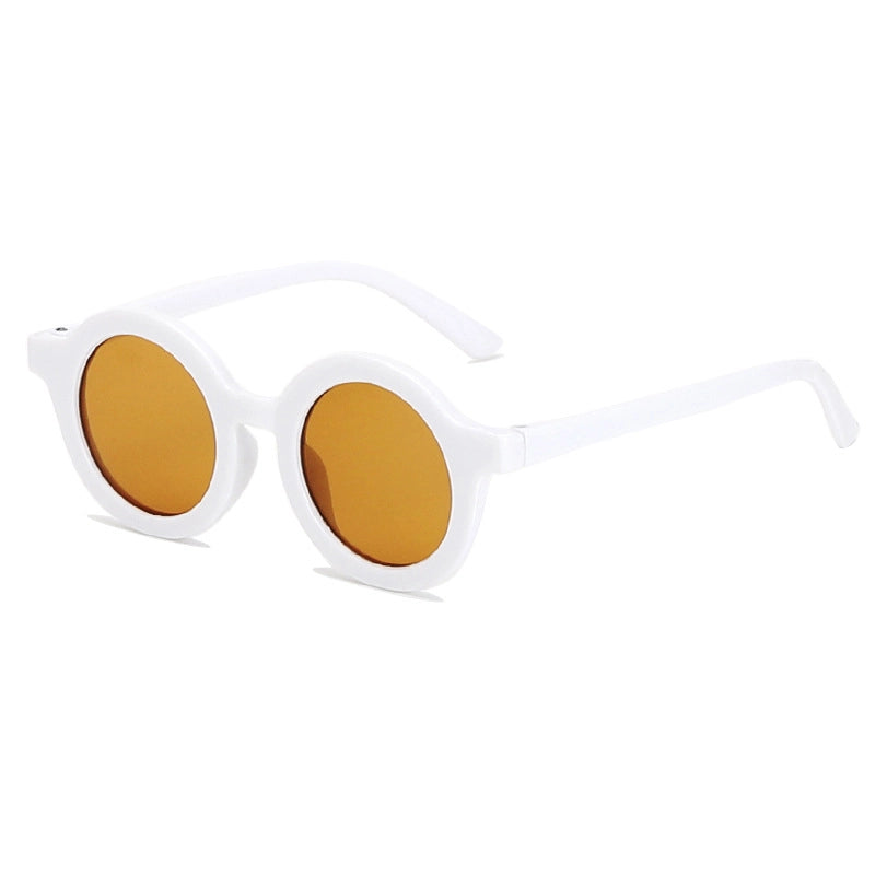 White Retro Round Sunglasses