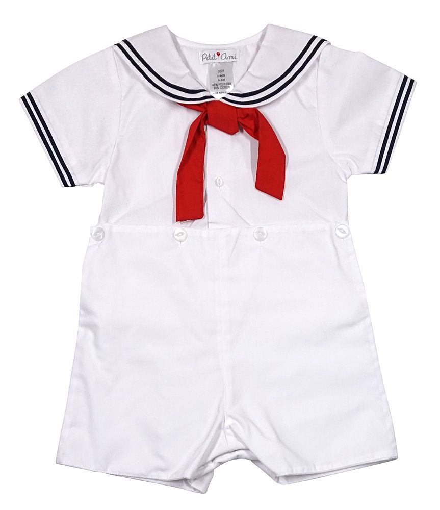 Petit Ami White Sailor Button On