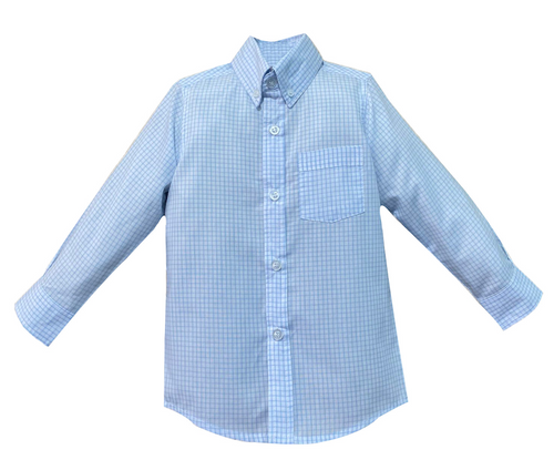 RN Blue Windowpane L/S Button Down