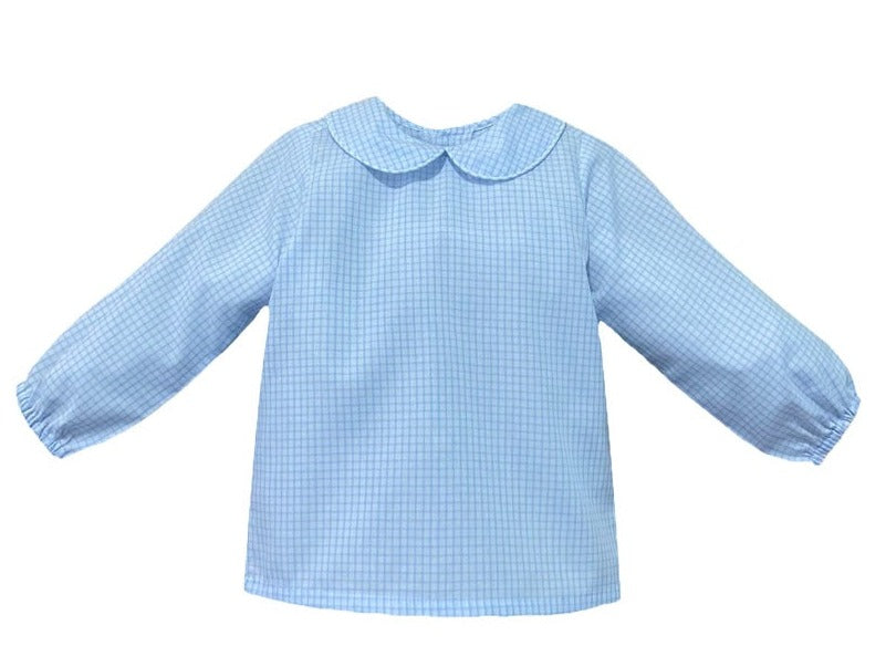 Peter Pan Collar Shirt in Windowpane