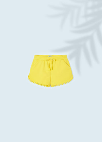 Mayoral Yellow Pom Pom Shorts